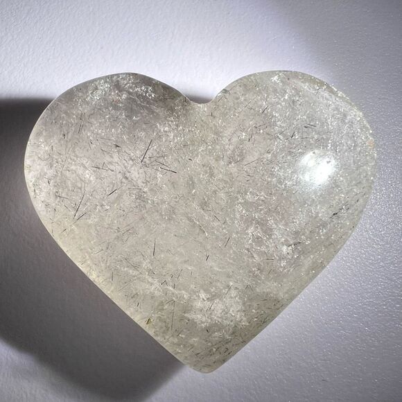 Quartz Crystal Heart with Black Rutile Inclusions‎ (1) - Picture 8 of 13
